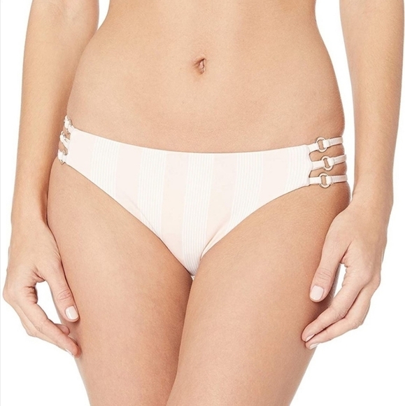 Splendid Vertical Stripe Light Pink Cutout Bikini Summer - Picture 5 of 7